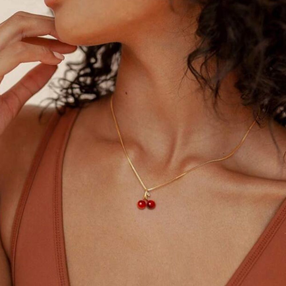 Cherry necklace M454 - Picture 2 of 3